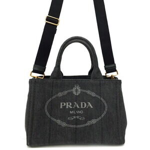 PRADA Canapa Denim Handbag Bag
